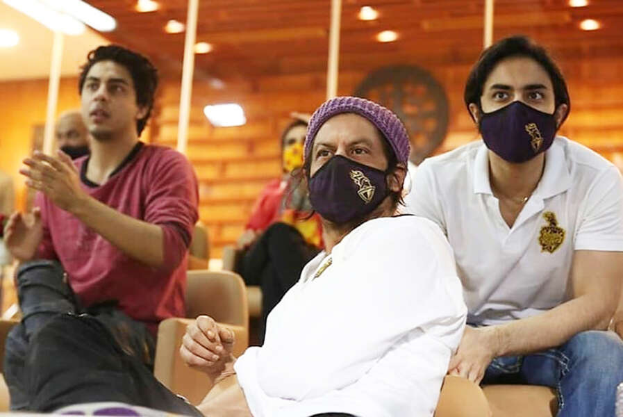 Unmissable pictures of SRK&rsquo;s son Aryan Khan cheering for KKR from IPL 2020 match