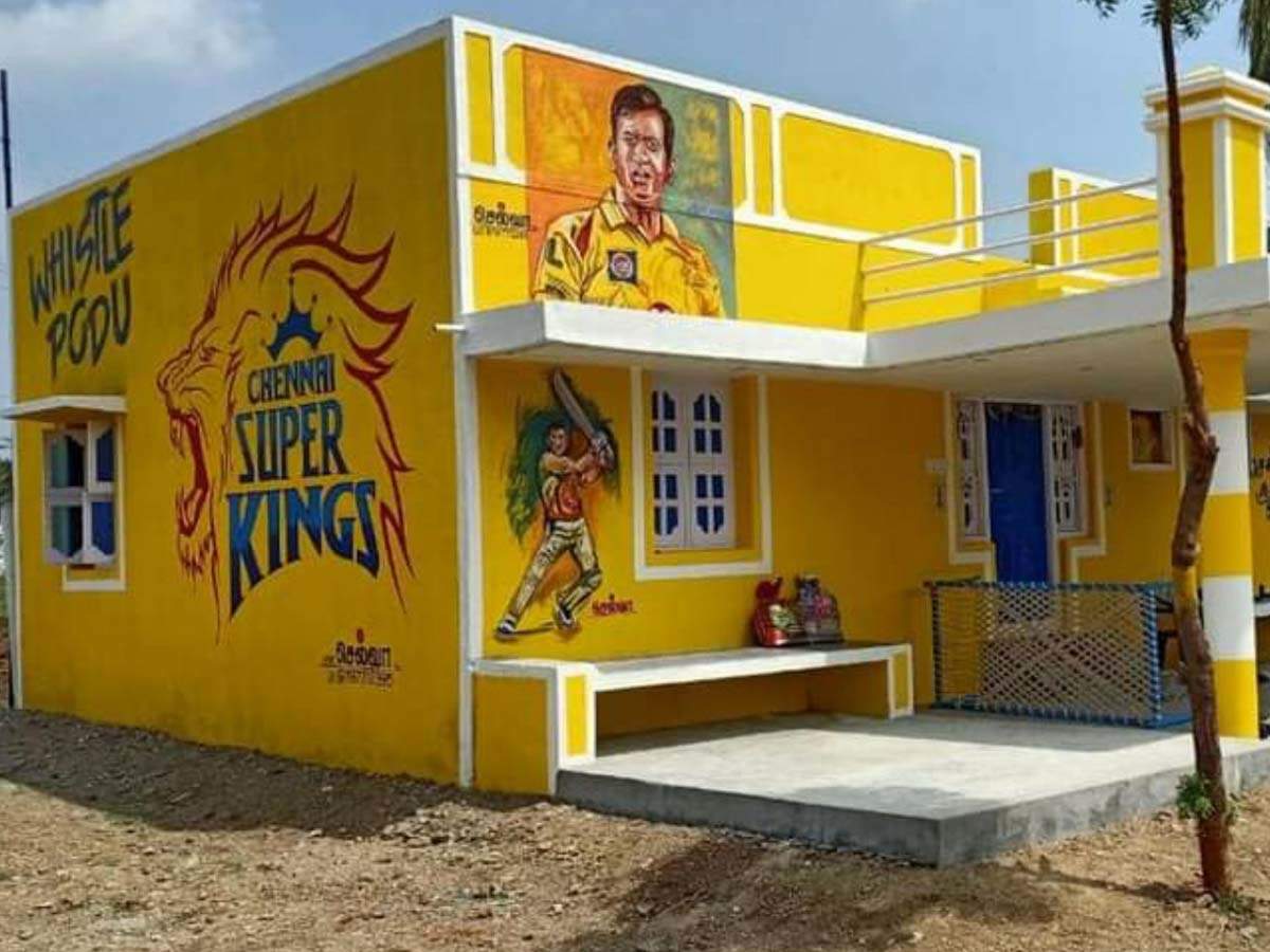 MS Dhoni's die-hard fan paints his house in CSK colours as tribute to the IPL team