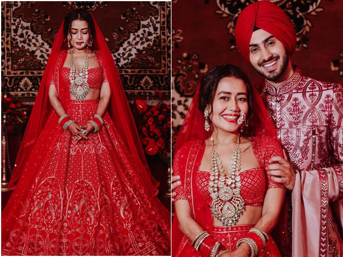 Neha Kakkar and Rohanpreet Singh share unseen pictures from the wedding day; the newly married couple looks ravishing in red | The Times of India