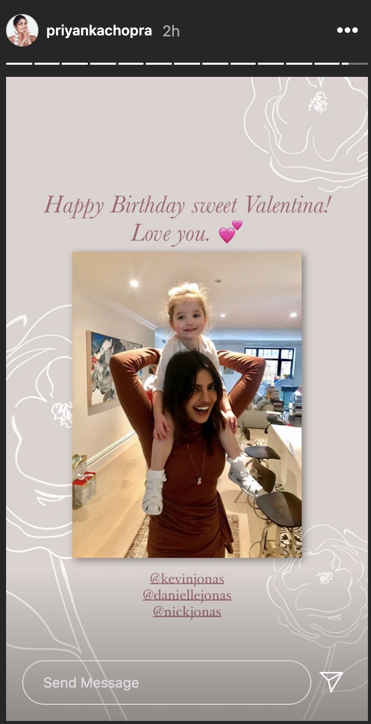 Priyanka Chopra Jonas Adorable Birthday Wish For Niece Valentina Is All Things Love Hindi Movie News