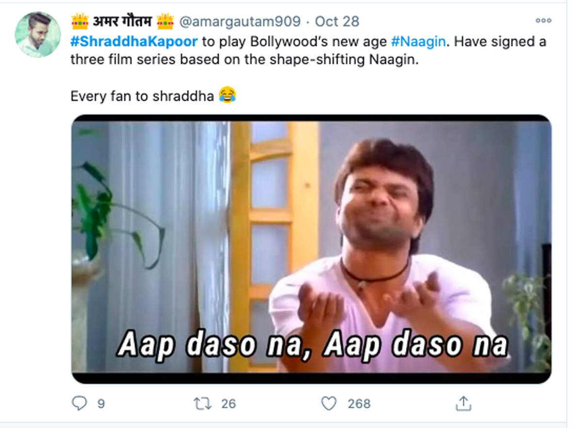 Hilarious memes of Shraddha Kapoor after she signed Naagin trilogy