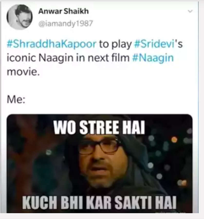 Hilarious memes of Shraddha Kapoor after she signed Naagin trilogy