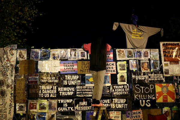 Viral pictures of nail-biting scenes from election results in the United States