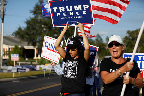 Viral pictures of nail-biting scenes from election results in the United States