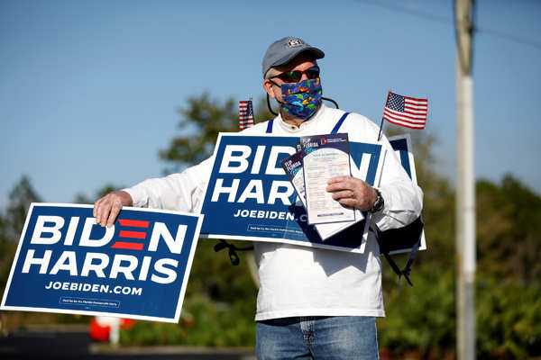 Viral pictures of nail-biting scenes from election results in the United States