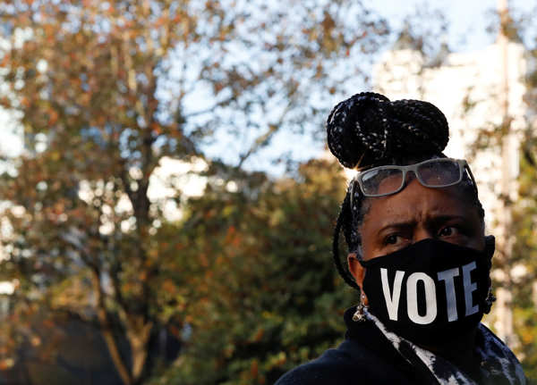 Viral pictures of nail-biting scenes from election results in the United States