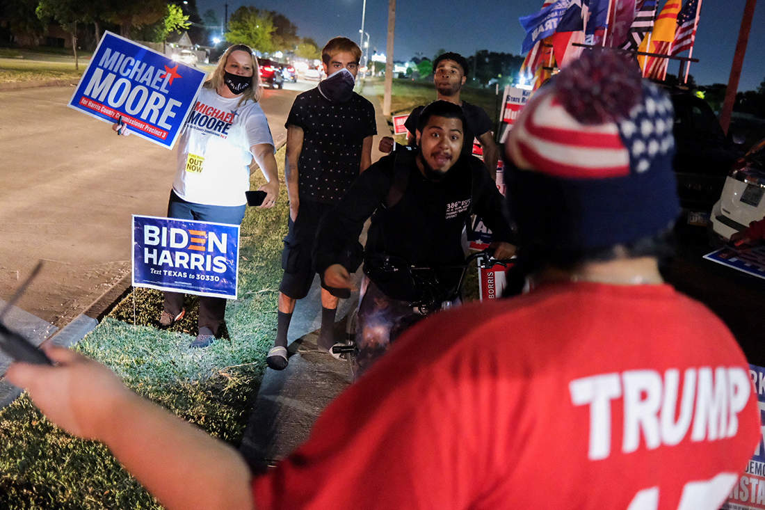 Viral pictures of nail-biting scenes from election results in the United States