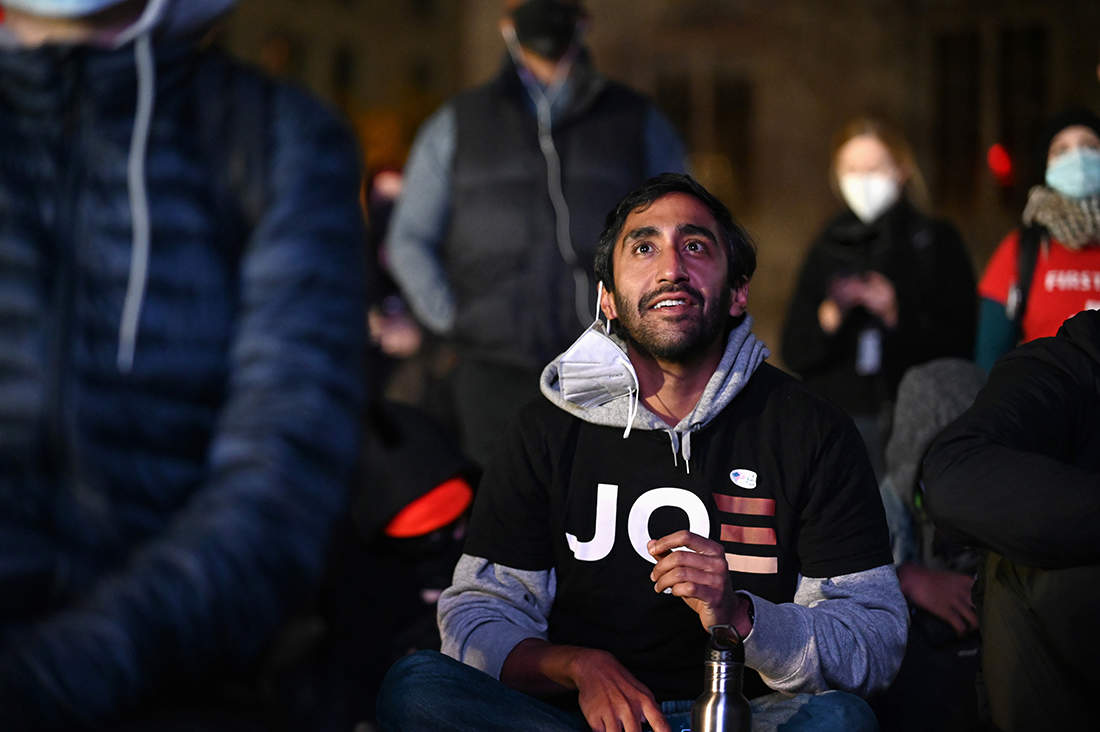 Viral pictures of nail-biting scenes from election results in the United States