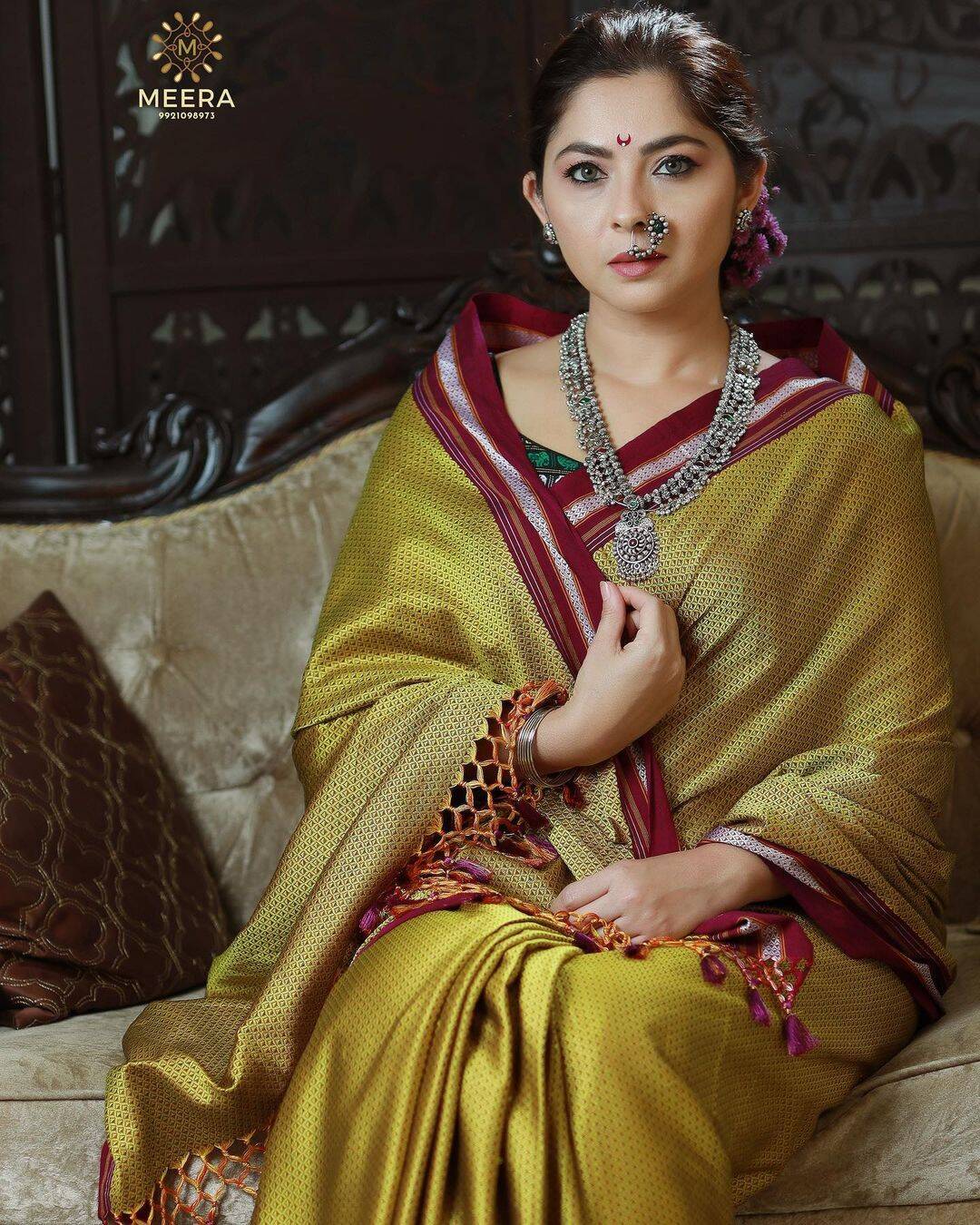 diwali look in saree