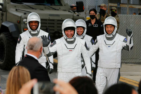 NASA launches four astronauts into space