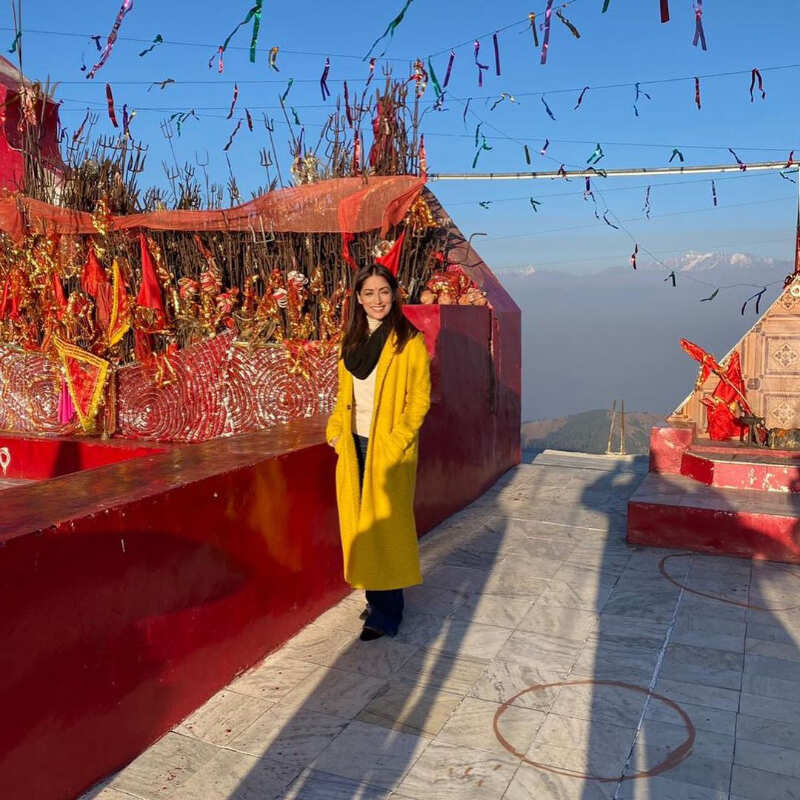 Yami Gautam visits a temple in Himachal Pradesh; says my job gives me opportunity to travel