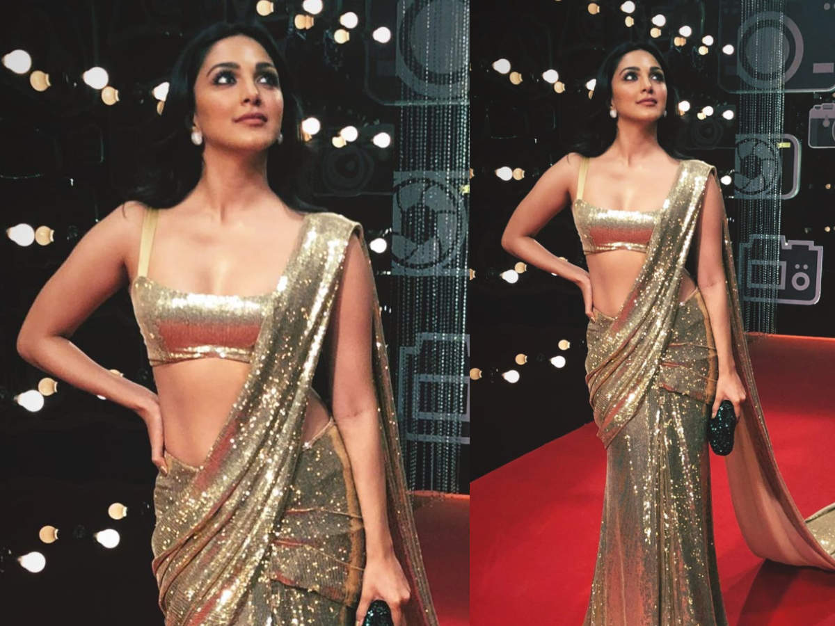 Kiara Advani fashion hot sari