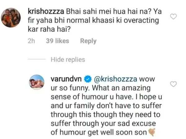 Varun Dhawan hits back at a troll accusing him of faking COVID-19: I hope  you and your family don't have to suffer through this | Hindi Movie News -  Times of India