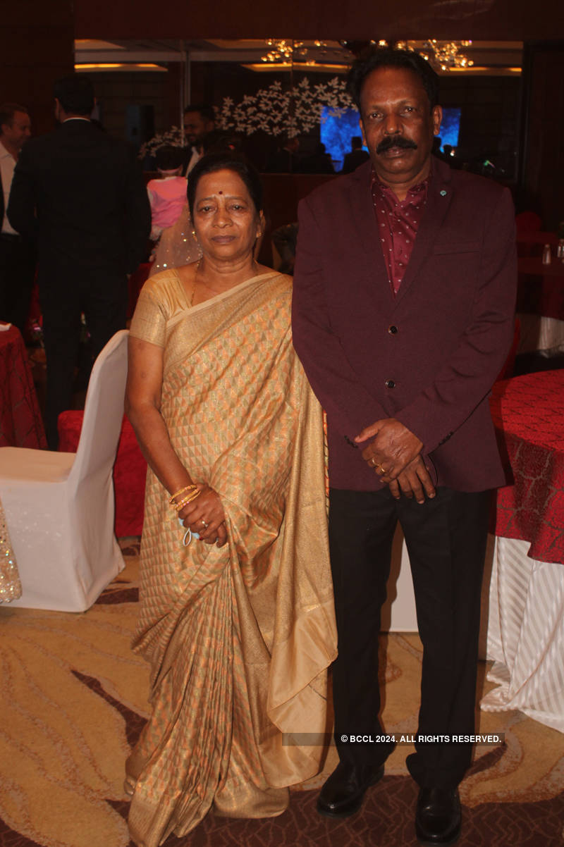 Saranya Anand and Manesh Nair's wedding reception