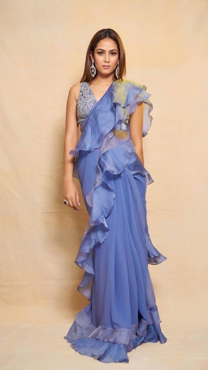 Latest Party Wear Ruffle Saree Designs||Fashion Designer's Frill/Ruffle  Drape Sarees Collection 2021 - YouTube