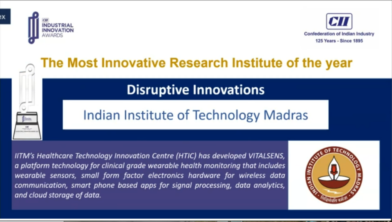 IIT Madras wins CII's ‘The Most Innovative Institute of the Year’ award for disruptive innovations
