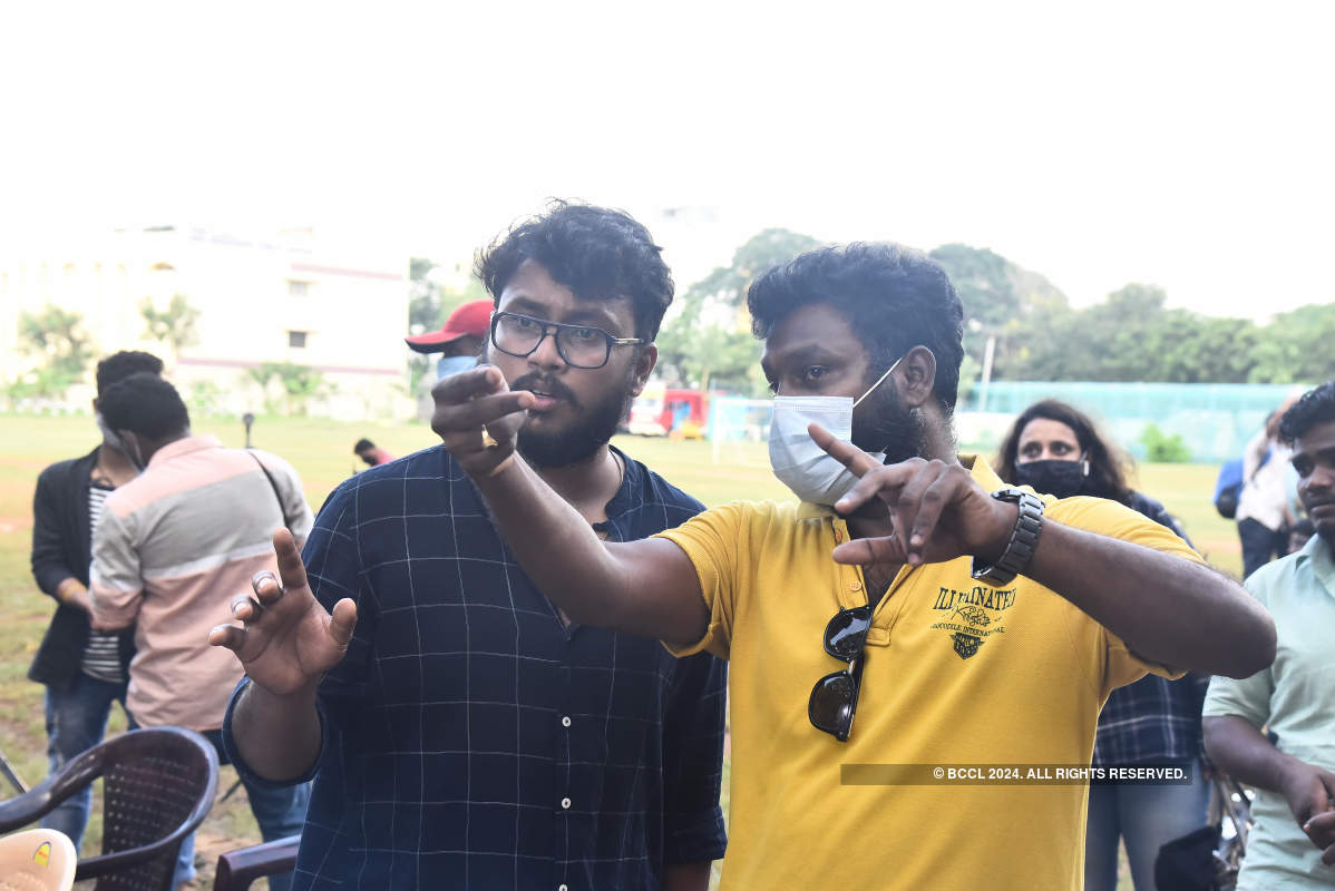 Shooting spot stills from Aadhi's 'Clap' in Chennai