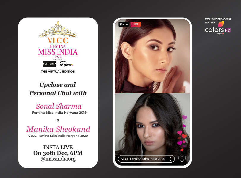 Stay Tuned As Sonal Sharma Goes Live With Vlcc Femina Miss India Haryana 2020 Manika Sheokand Beautypageants