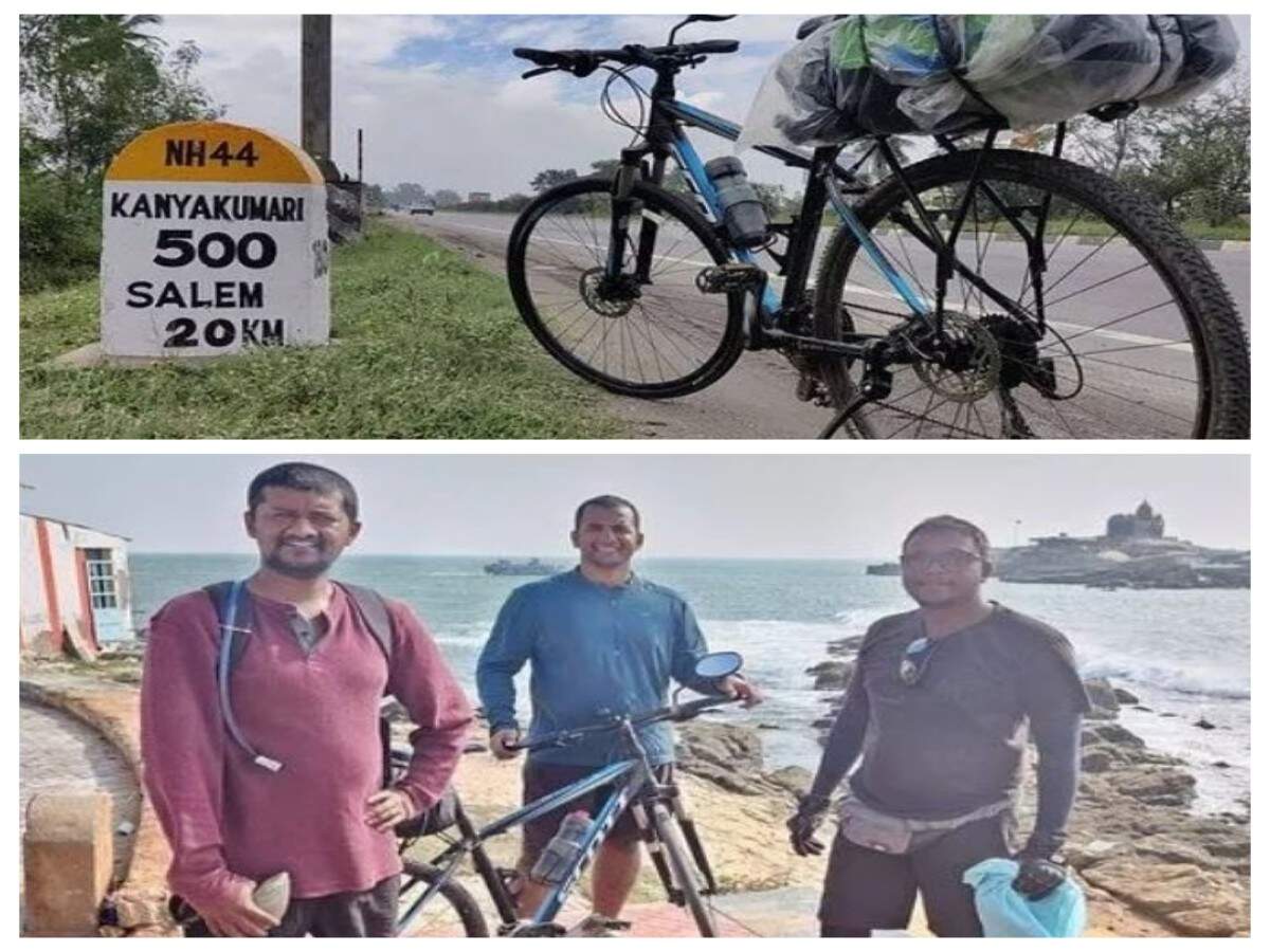 Travelling in COVID: Trio pedals from Mumbai to Kanyakumari without missing a single day's office work Travelling in COVID: Trio pedals from Mumbai to Kanyakumari without missing a single day's office work
