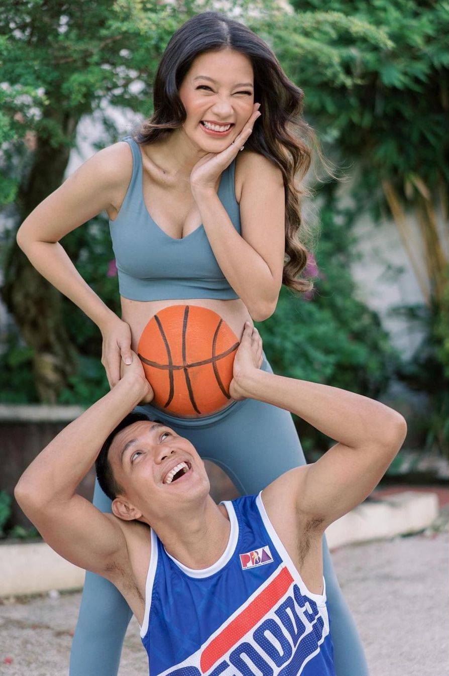 Former Beauty queen shares basketball-themed maternity shoot pictures