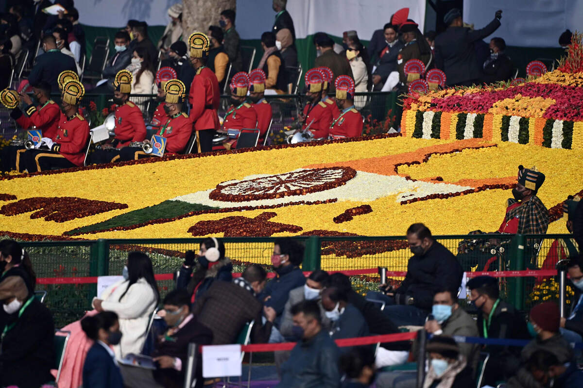 인도의 72 회 공화국 기념일 축하 행사의 멋진 사진