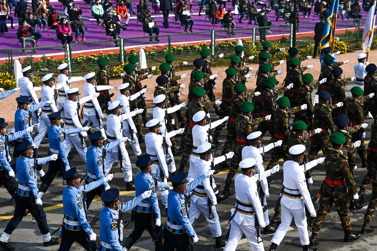 인도의 72 회 공화국 기념일 축하 행사의 멋진 사진