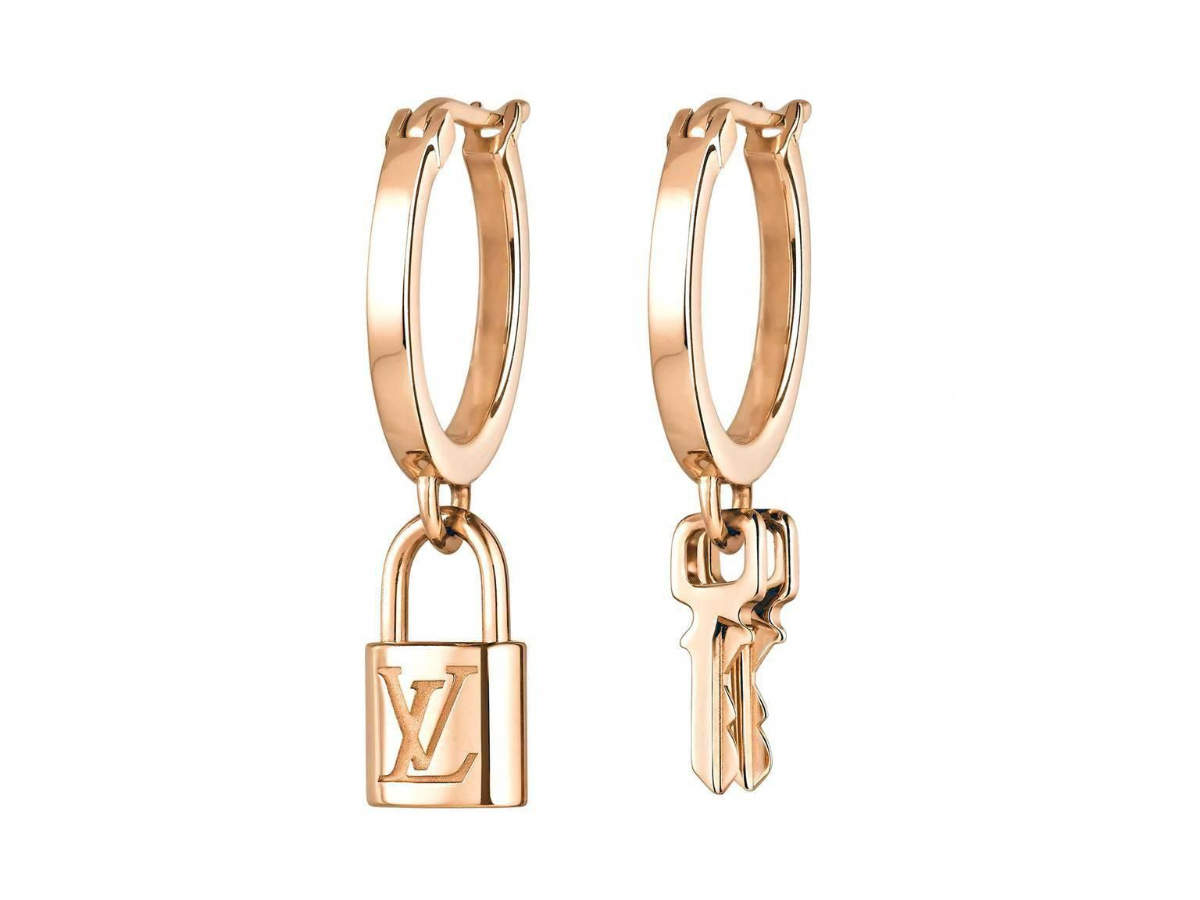 Upcycled Louis Vuitton hoop earrings