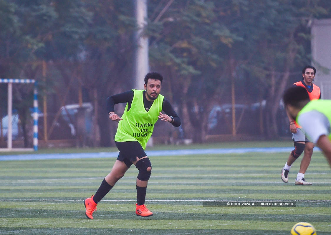 Celebrities get together for a football match