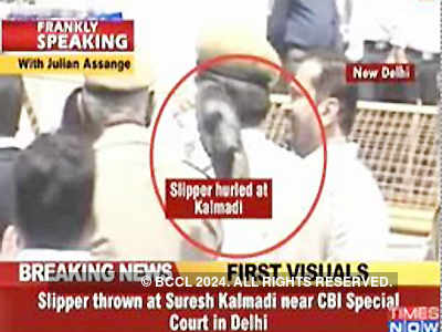 Slipper thrown at Suresh Kalmadi