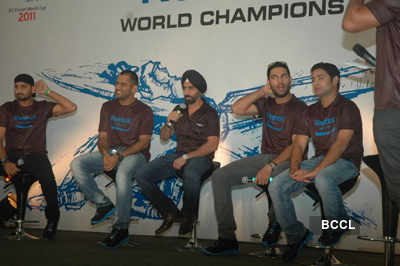 Cricketers at Reebok event