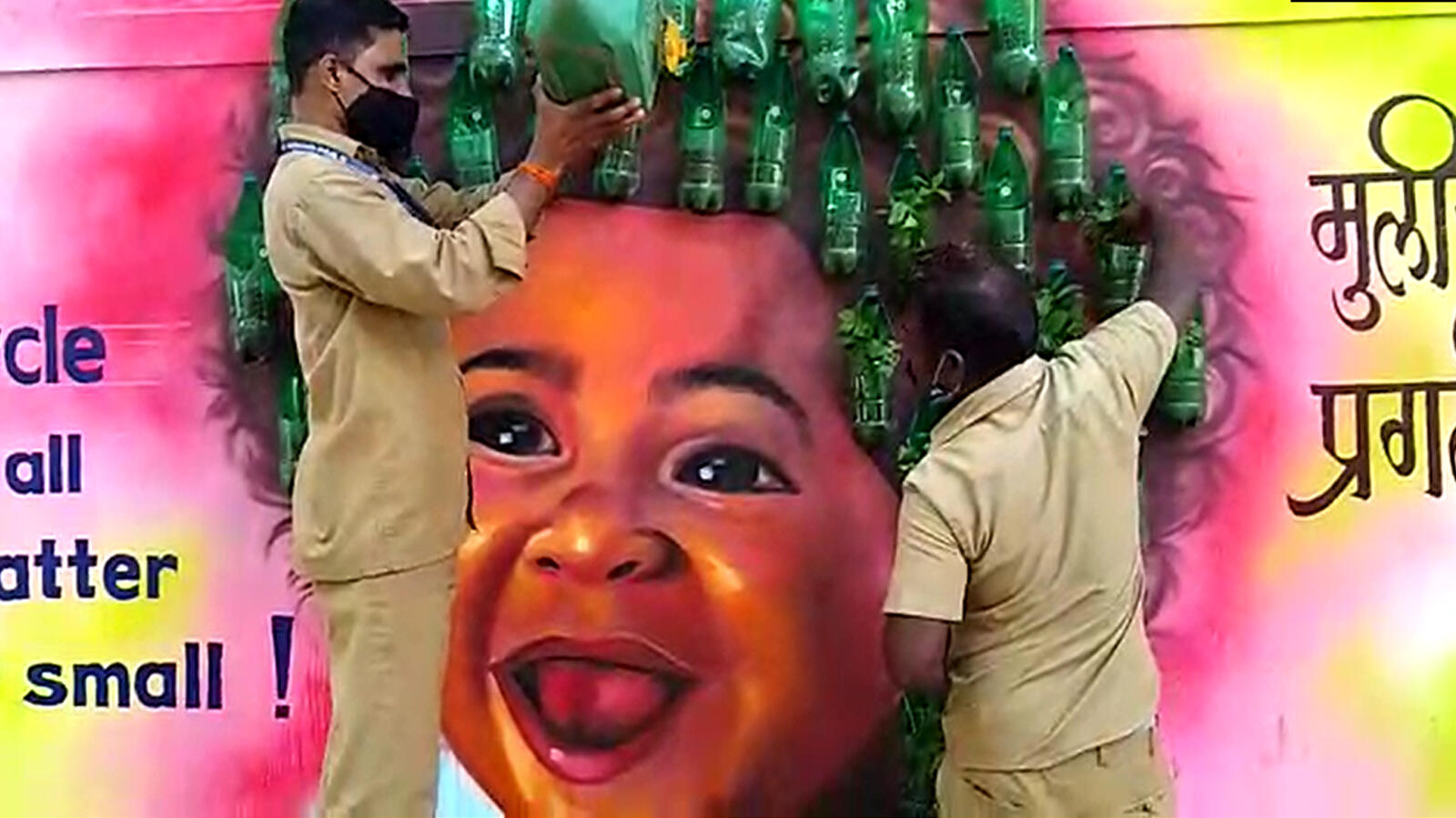 Mumbai: Walls decorated with waste materials give social message in Matunga