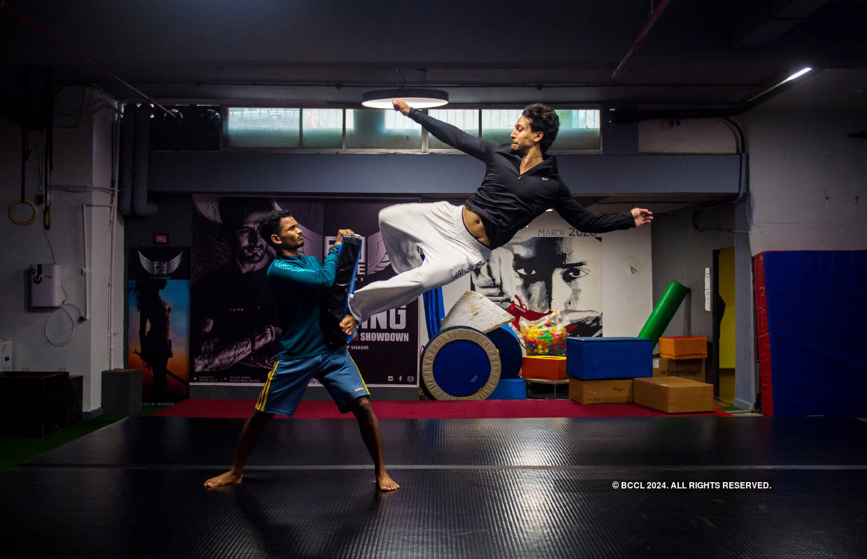 Pictures from Tiger Shroff's rigorous training session