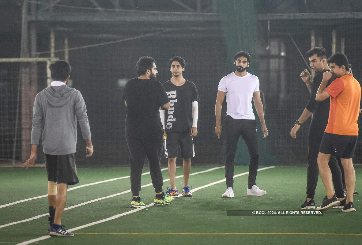 Aryan Khan and Ahan Shetty take some time off and play cricket on turf