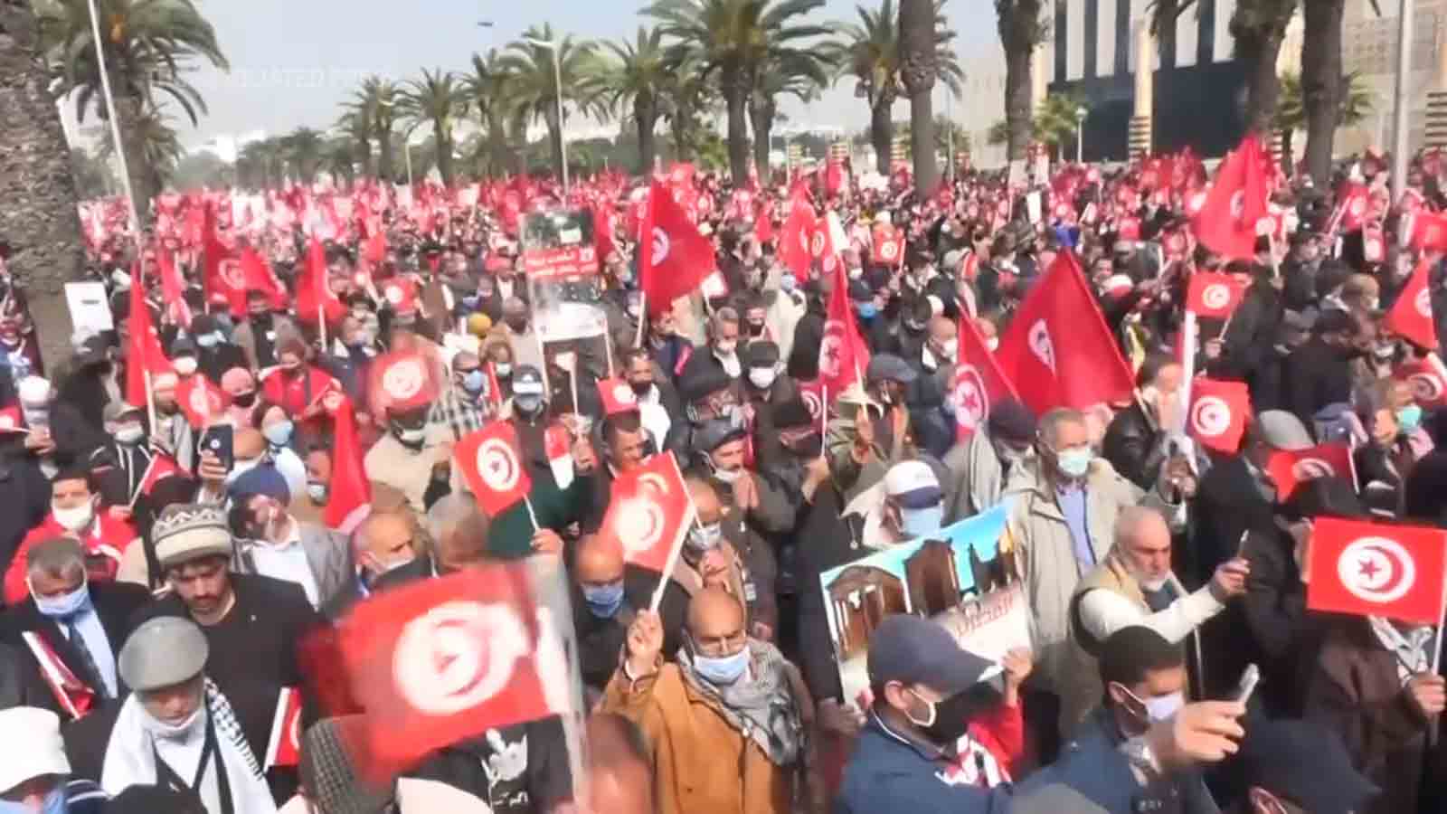 Tunisian Ennahda party demands unity during protest