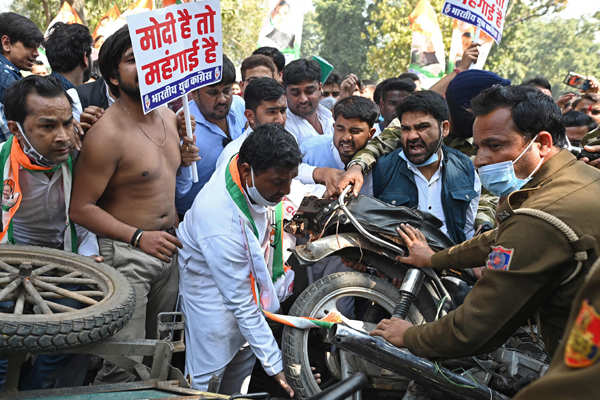 Protest against rising fuel prices