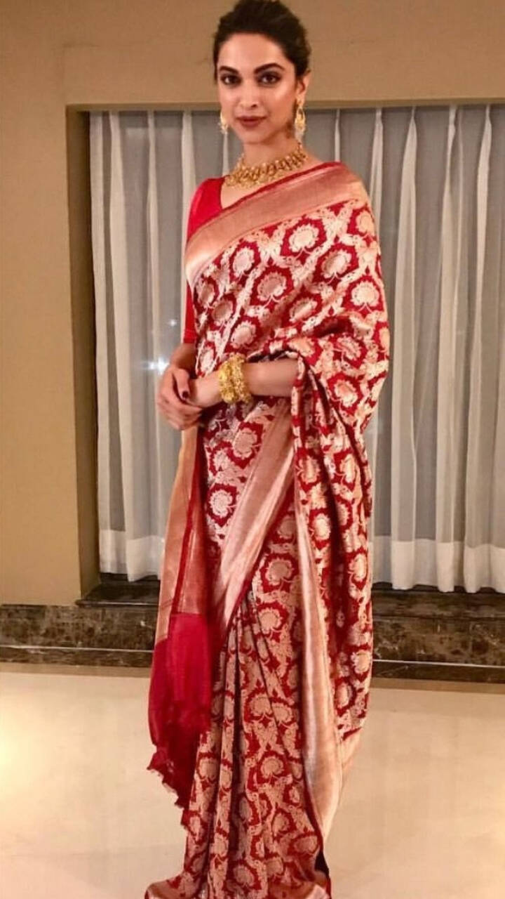 deepika red saree wedding
