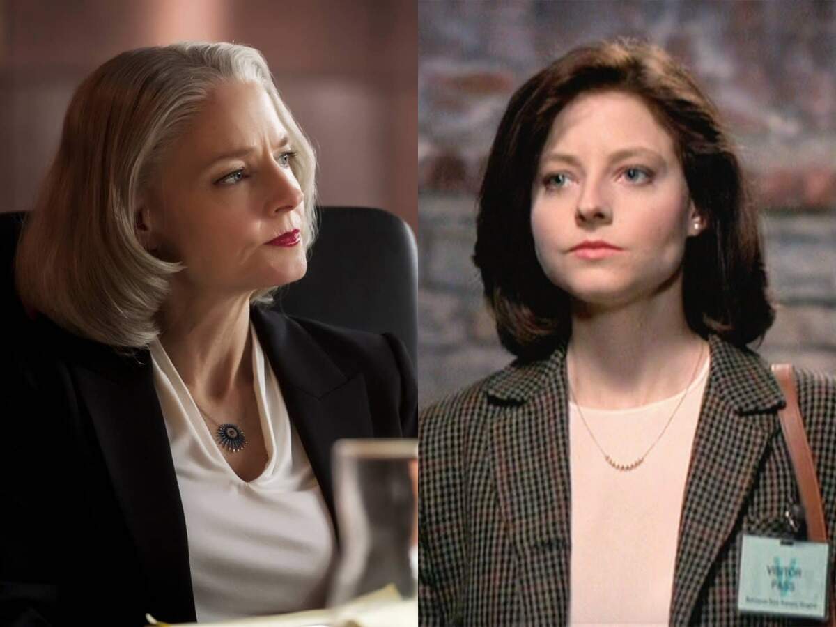 Now and then: Foster as Hollander and as Clarice Starling in 'The Silence of the Lambs'