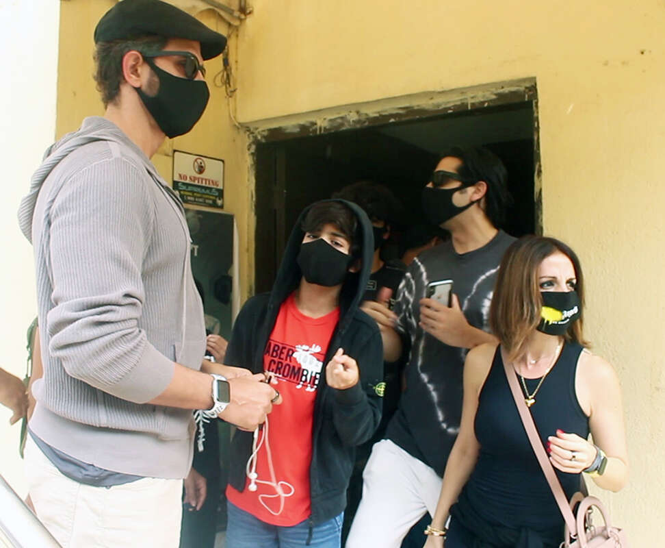 Pictures from Hrithik Roshan's movie date with kids and ex-wife Sussanne Khan