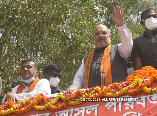 Amit Shah holds massive roadshow in Bengal's Nandigram