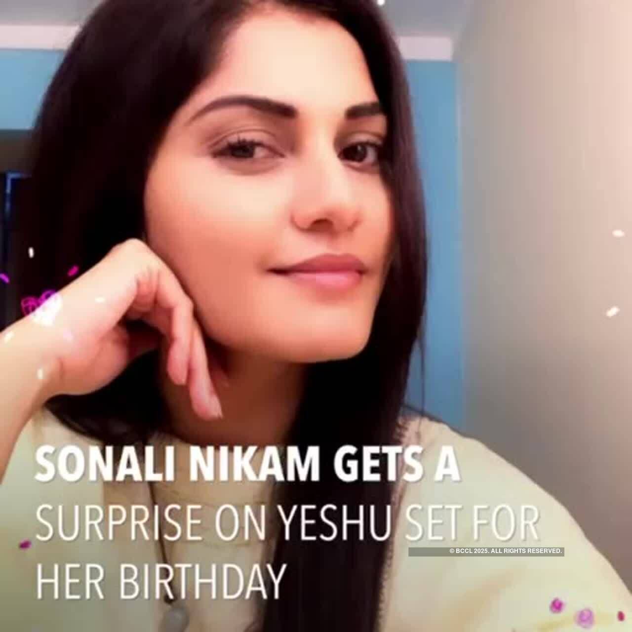 Sonali nikam gets a birthday surprise on yeshu set