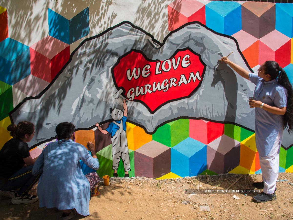 Wall art depicts Gurgaon’s reallife heroes