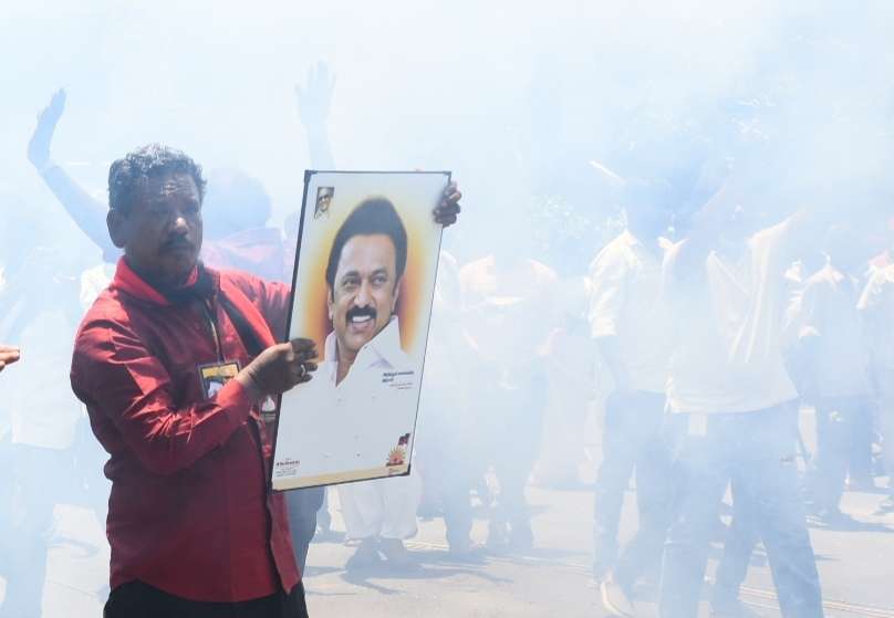 Tamil Nadu election results:  Stalin and Udhayanidhi leading, Khushbu trailing