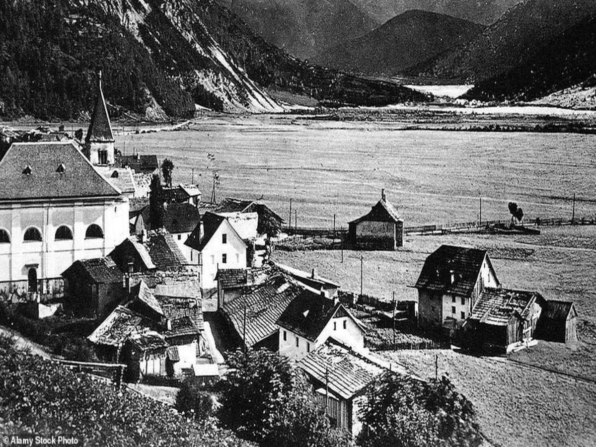 An Italian village that was once under water has now reappeared dramatically