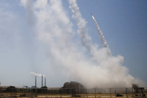 These pictures show how Israel's Iron Dome intercepts rockets from Gaza