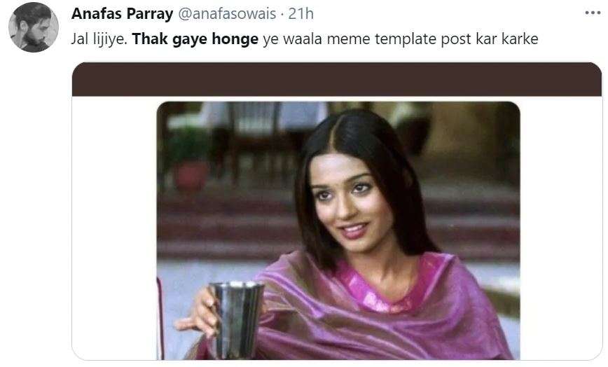 Amrita Rao S Dialogue Jal Lijiye p Thak Gaye Honge From Vivah Goes Viral On The Internet As Netizens Share Hilarious Memes