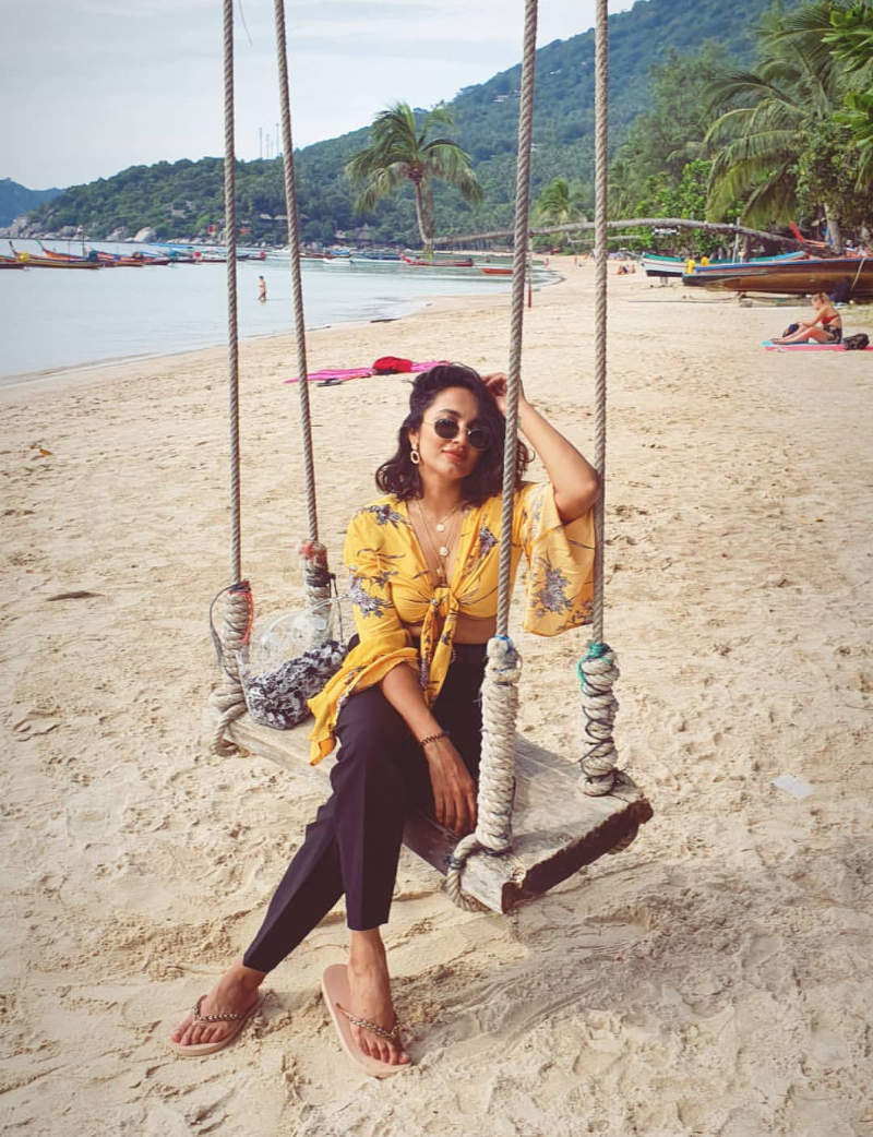 Telugu diva Tejaswi Madivada is creating new waves on social media with her vacation pictures