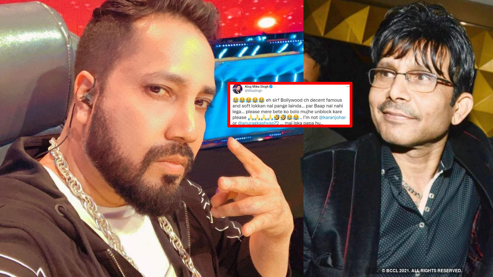 Mika Singh slams KRK, says 'I'm not Karan Johar or Anurag Kashyap...I am your papa' | Hindi Movie News - Bollywood - Times of India Mika Singh slams KRK, says 'I'm not Karan Johar or Anurag Kashyap...I am your papa' | Hindi Movie News - Bollywood - Times of India