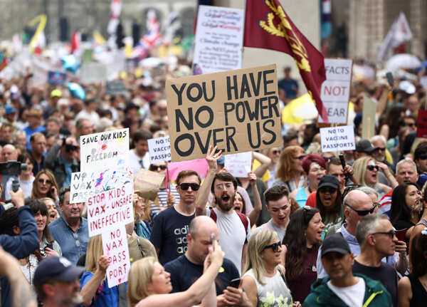 Londoners march in anti-vaccine, anti-lockdown parade