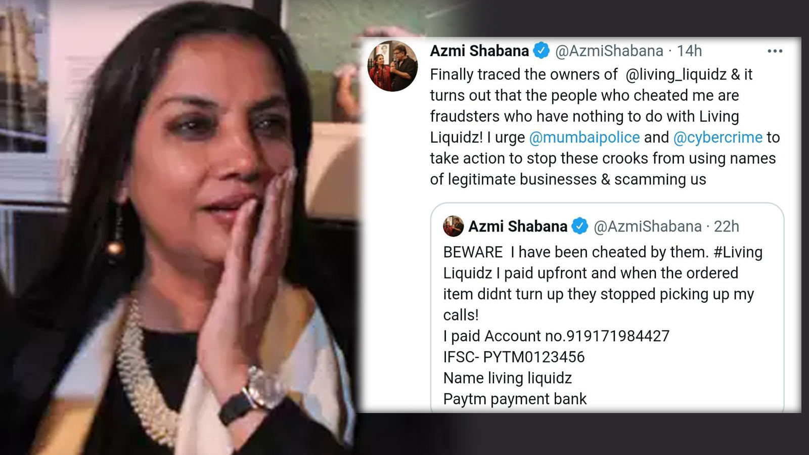 After accusing alcohol delivery platform of duping her, Shabana Azmi ...