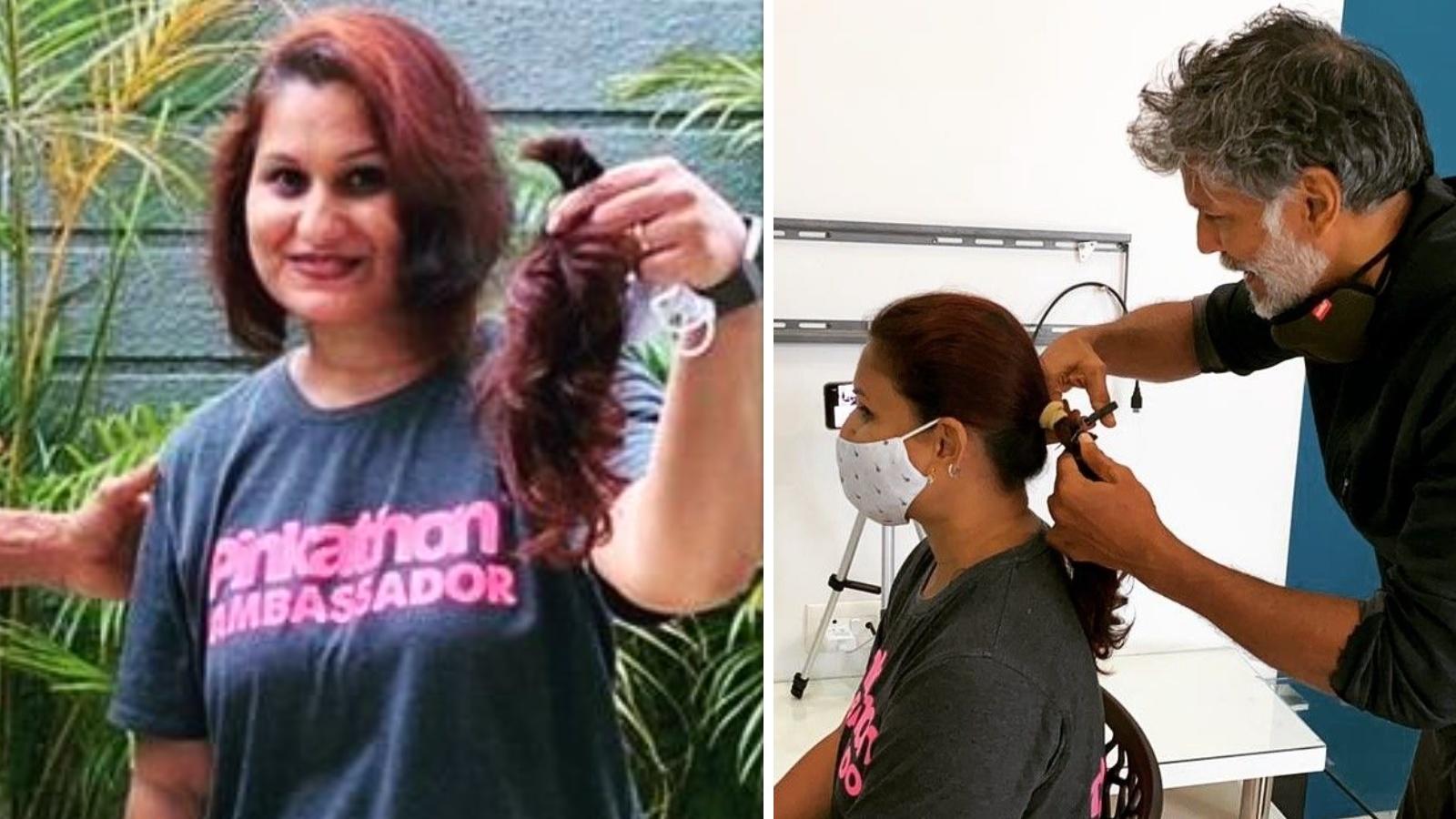 Milind Soman Gives A Haircut To His Friend, Donates Hair To Make Wigs ...